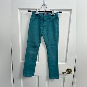 OLD NAVY Blue Green Adjustable Waistband Skinny Jeans SIZE 7 GIRLS Pre Loved